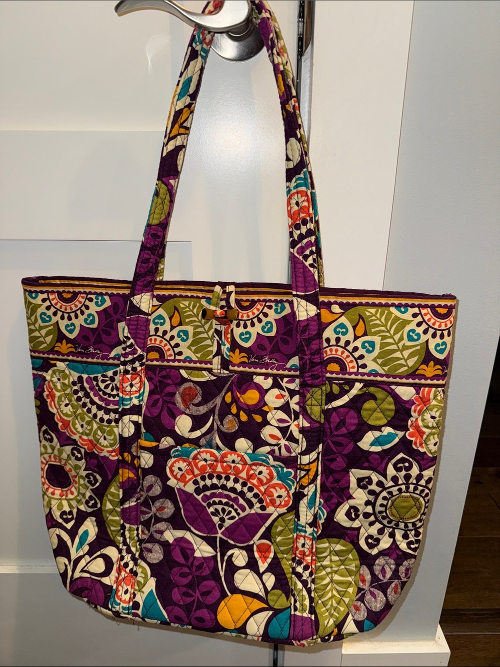 Vera Bradley Vera Tote in Plum Crazy. Like New Condition